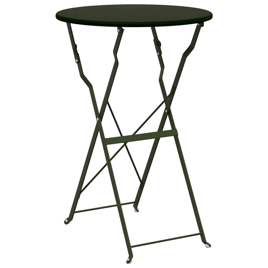 Bistro Table Folding Dark green Ø50x71 cm Powder-coated Steel